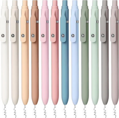 Sooez Ballpoint Pens Retractable, 12 Pack Black Pens ballpoint with Comfort Grip, Smooth Writing Fidge Pen for Journaling, Cute Office and School Supplies Bulk Pens, 1.0mm Medium Point Black ink
