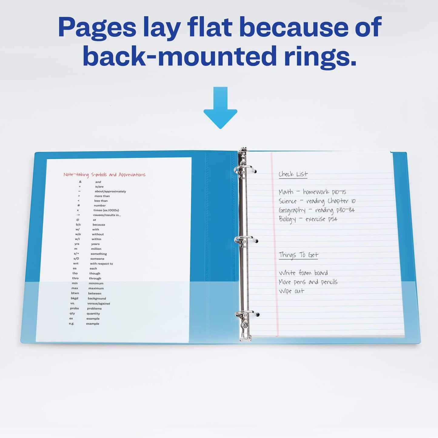 Avery Durable View 3 Ring Binder, 1 Inch Slant Rings, 250-Sheet Capacity, DuraHinge, 1.4 Inch Wide Spine, Customizable Clear Covers and Spine, 1 Pool Blue Binder (17831)