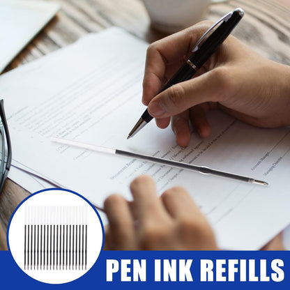 Retractable Ballpoint Pen Refills 30 Pieces 1mm, Medium Point 4.2 Inch Black Ink Refills Smooth Writing for Click Pens