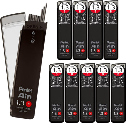 Pentel Ain AMZ-XC284HB3P Mechanical Lead, 0.02 inches (0.4 mm), HB, 3 Pieces