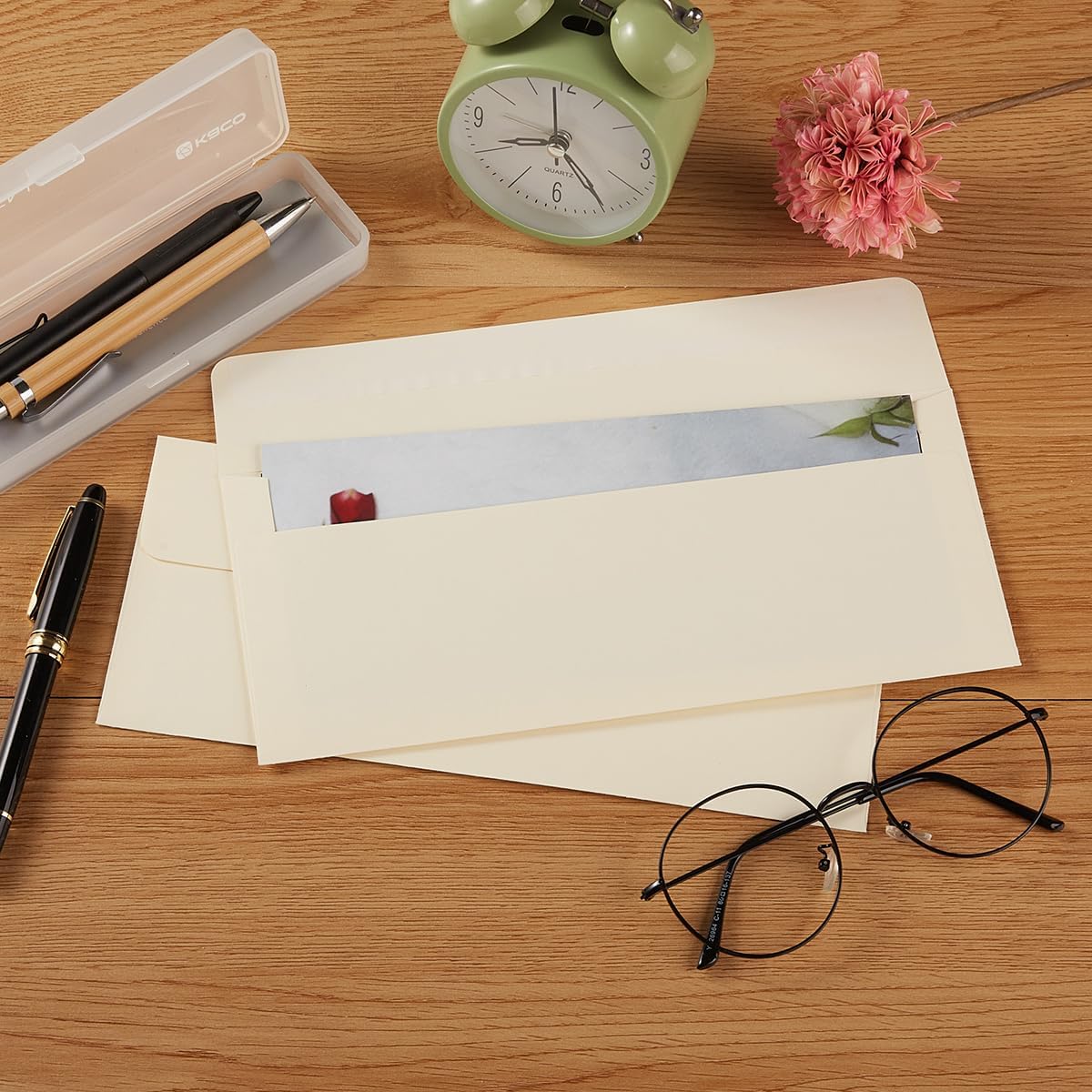 100 Pack Colorful #10 Business Envelopes Self Seal Standard Envelopes for Office Checks, Business, Letter Mailing Invoices, 4.13 x 9.49 Inches (Brown)