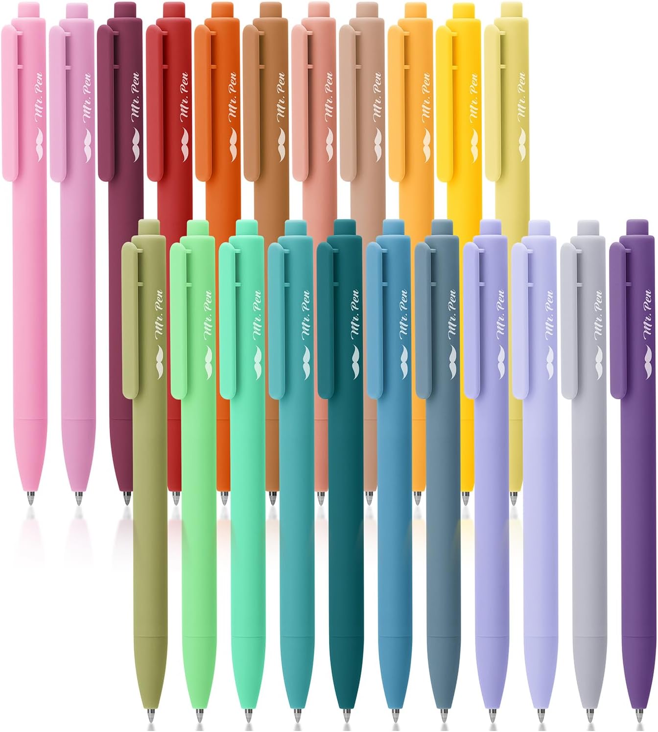Mr. Pen- Retractable Gel Pens, 12 Pack, Colorful Ink, Fine Point 0.7mm, Fast Dry, Smooth Writing, Cute Pens for Drawing, Writing Planner and School Supplies