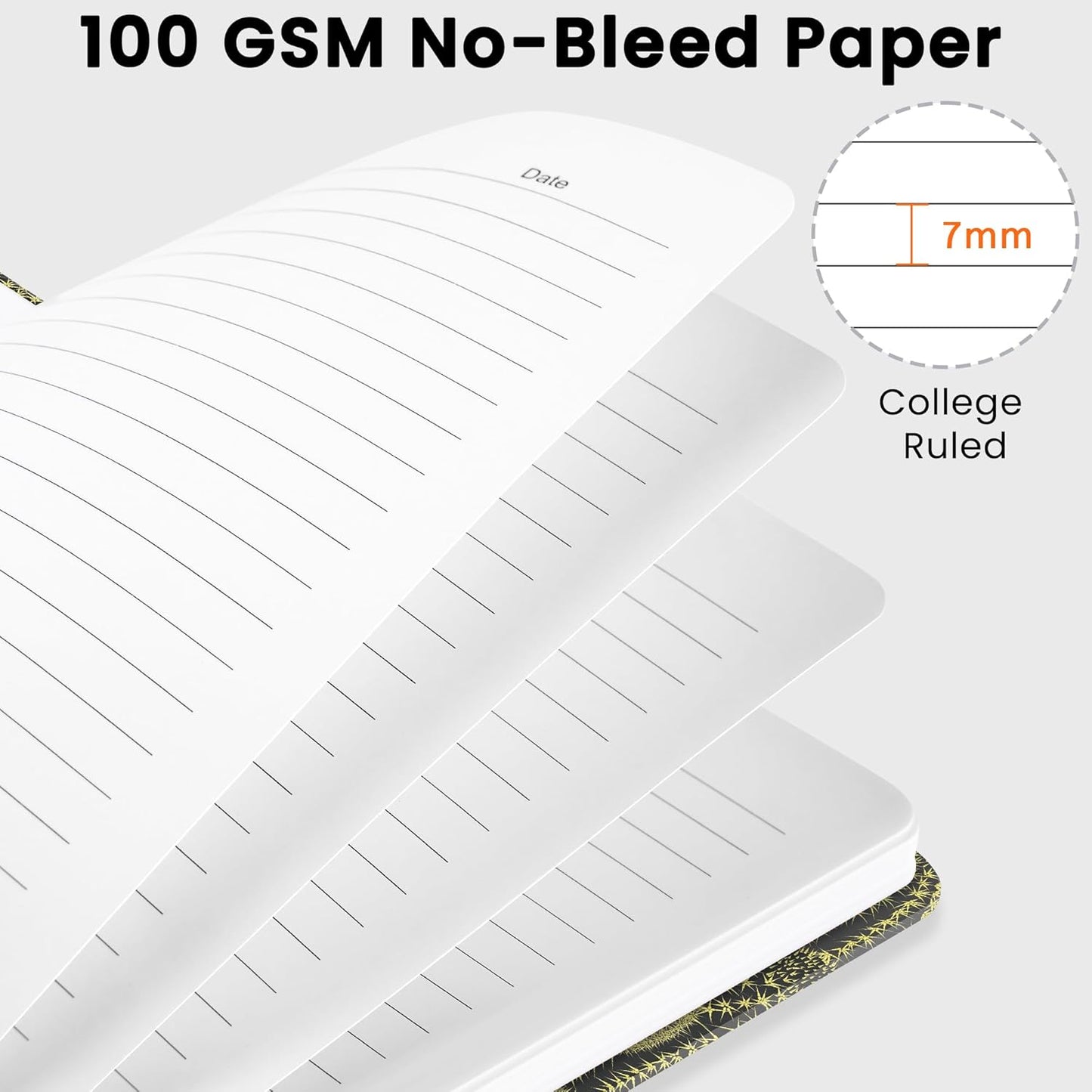 CICPAP Lined Spiral Journal Notebook, A5 College Ruled Notebook for Journaling, Note-Taking, and Daily Planning, Durable Hardcover with an Elegant Design, Purple