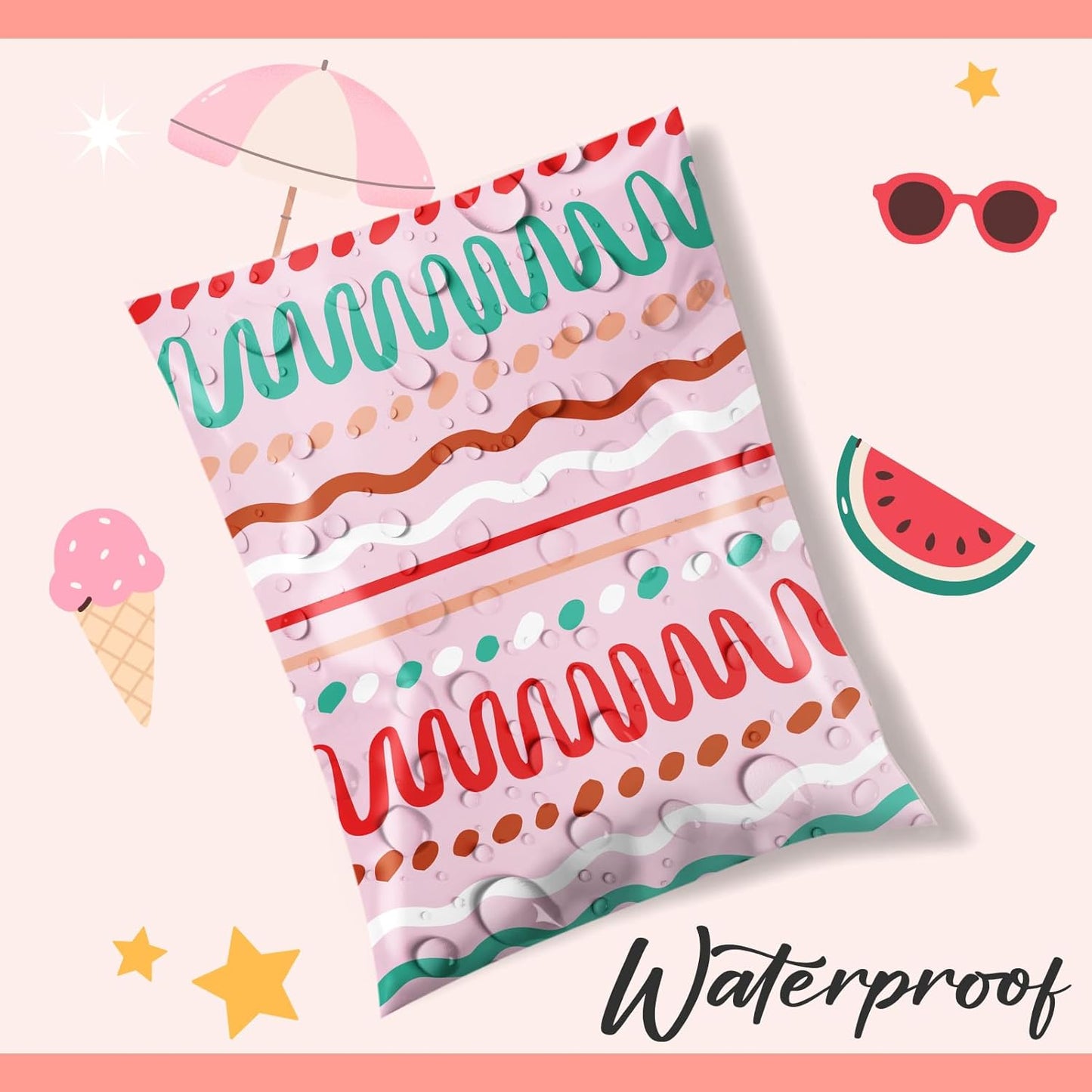 Metronic Cute Poly Mailers 10x13" 50pc Small Shipping Bags, Strong Adhesive Mailers Poly Bags for Business, Waterproof Mailing Envelopes for Packing Shipping Clothes Gifts, Gradient BluePink