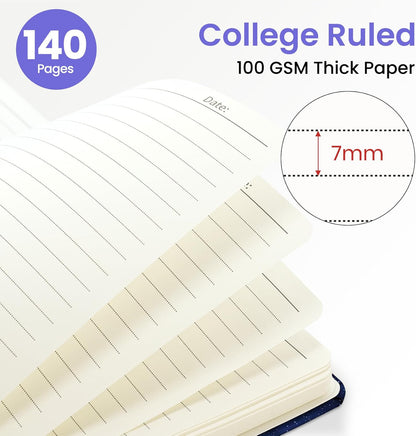 ZOTIA Lined Spiral Journal for Women, A5 Pretty Hardcover Notebook for Work, School & Office Writing, Aesthetic Writing Journal College Ruled, 140 Pages, 5.8" x 8.3", Twilight Bloom
