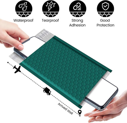 Fuxury Black Bubble Mailers 4x8" 100 Pack Waterproof Padded Envelopes Usable Size 4x7" Self Seal Bubble Envelopes Padded Mailers for Small Business, Envelope Mailers