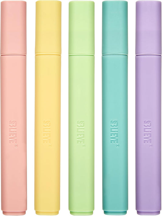 BLIEVE- Aesthetic Bible Highlighters No Bleed Through, Chisel Tip, Mild Assorted Colors, Cute Highlighters For Journaling Notes, Long Lasting (VINTAGE)