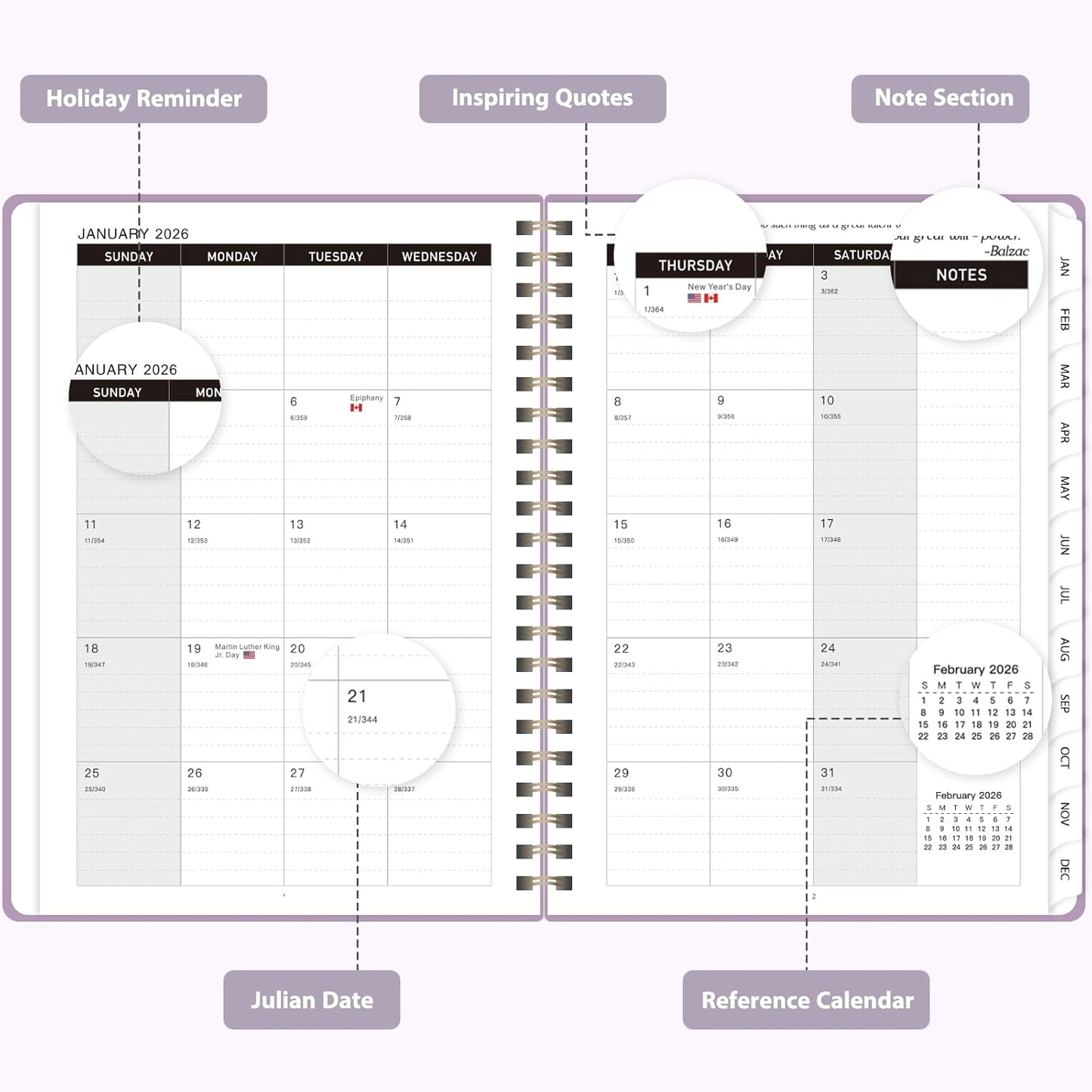Planner 2026-2027, Weekly and Monthly Academic Year Calendar Planner, July 2026 - June 2027, Daily Agenda Book for Office School Supplies, A5(6.3'' x 8.5'')