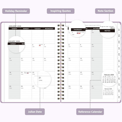 Planner 2026-2027, Weekly and Monthly Academic Year Calendar Planner, July 2026 - June 2027, Daily Agenda Book for Office School Supplies, A5(6.3'' x 8.5'')