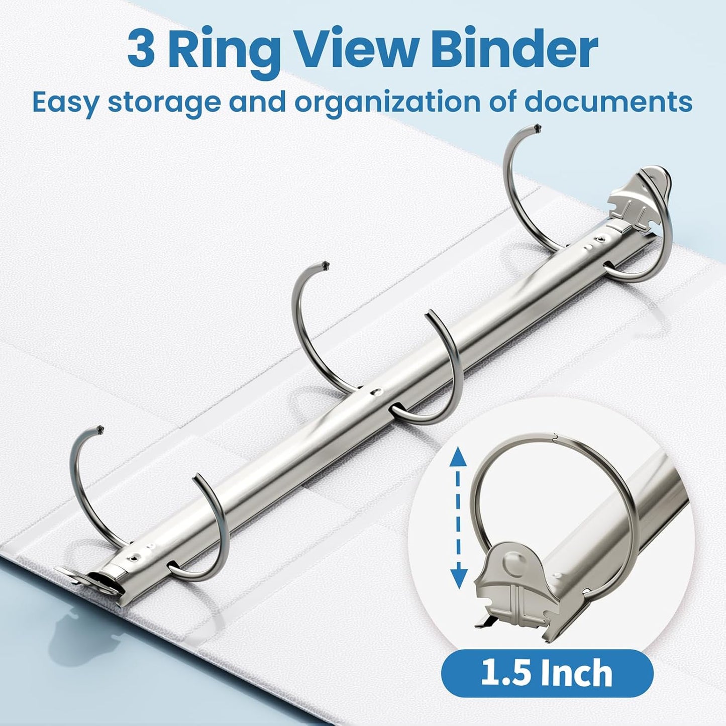 SUNEE 3 Ring Binder 3 Inch 1 Pack, Clear View Binder Three Ring PVC-Free (Fit 8.5x11 Inches) for School or Office Supplies, Pink