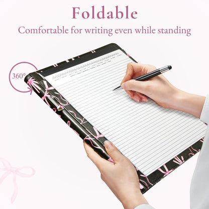 Mymazn Padfolio Portfolio Folder, Faux Leather Interview Resume Folder with Document Organizer & Business Card Holder, Letter-Sized Notepad Legal Pad Holder for Men Women (Sage Green)