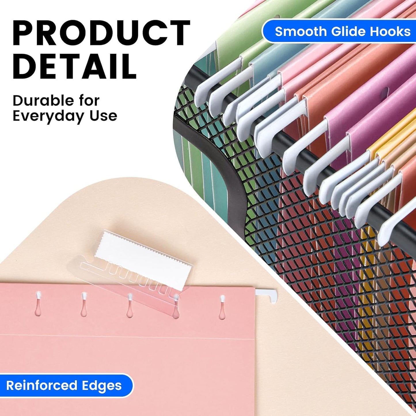 25-Pack Green Hanging File Folders, Letter Size (8.5" x 11") with 1/5-Cut Tabs,Includes 35 Transparent Label Cards & 50 Sticker Labels for Home & Office Organization