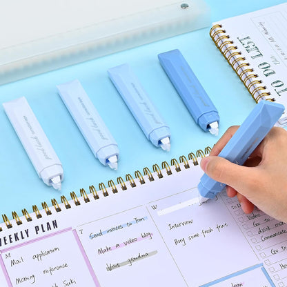 Temiary 5 Pcs White Correction Tapes, Aesthetic Correction Tape Pens Smooth Pull Out, Easy to Use Pen Shaped Applicator for Students School Office Supplies (Purple)