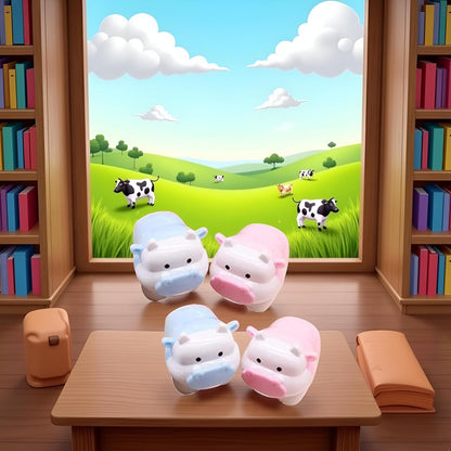 2 Pcs Cute Pig Cattle Design Sharpener Cow Ox Kawaii Pencils Sharpeners Girls Gifts Stationery Office Supplies Nice Design Deft Processed