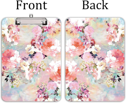 Hongri Plastic Cute Clipboard, Letter Size for Students, Teacher, Woman and Kids, Low Profile Clip, Decorative Pattern, Size 9 x 12.5 in, Dream Marble