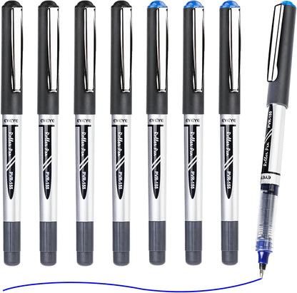EYEYE 0.7mm Black Roller Ball Pens 25 Pack, Medium Point Rollerball Pen Quick Dry, Liquid Ink Pens Fine Point Smooth Writing Pens for Journaling, Note Taking, Office and School Supplies