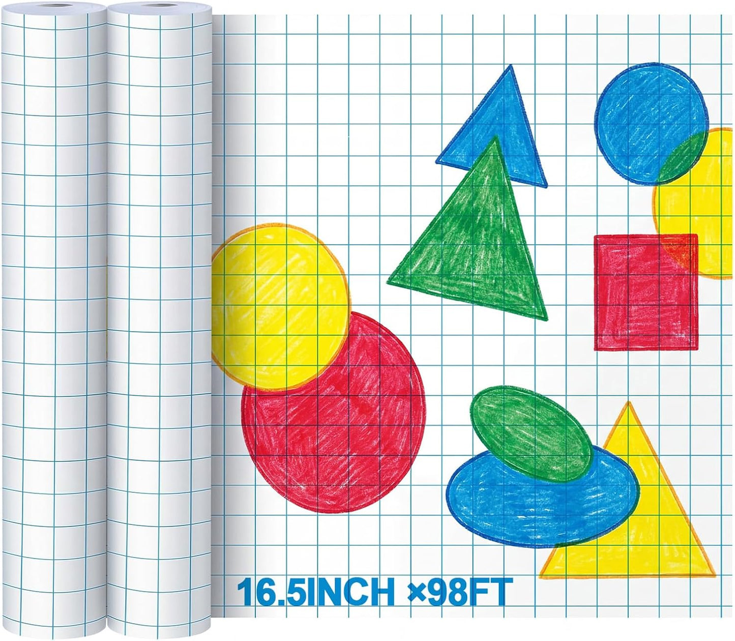 Jetec 1 Roll Large Grid Graph Paper Roll 1" Grid 16.5 Inch x 98ft Sewing Pattern Paper for Back to School Classroom Teaching Drafting Supplies Kids Students Gifts