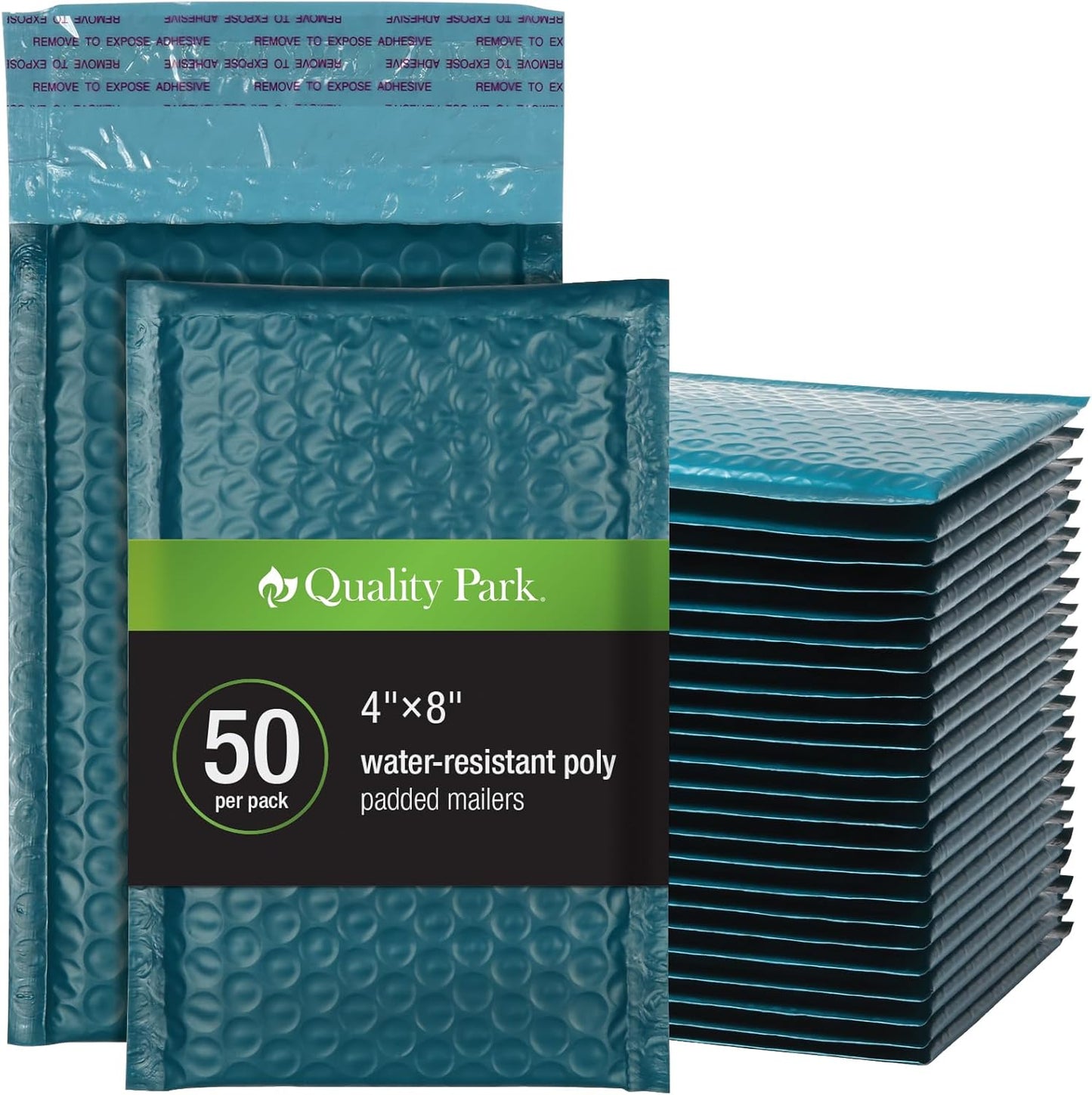 Quality Park Bubble Mailers, 6 x 9 Inch, White Poly Mailers, Padded Envelopes, Shipping Envelopes, Water Resistant, Self Seal, 50 Per Box (QUA85856), Plastic