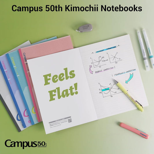 KOKUYO Composition Notebooks, 5 Pack Campus Semi-B5 Comp Book with Dot B 6mm Ruled, 30 Sheets, School Lined Notebook in Shear Stone, Journal Notebook for Women Work Study Note Taking(NO-GS3CWBT-L1X5)