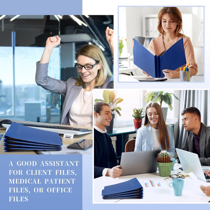 Skyygemm 12 Pcs Classification Folders Letter Size, 1 Divider Blue Pressboard File Folder with 1 Pocket and Fastener, Expanding File Organizer Bulk for School Teachers, Office Employee, Coworker