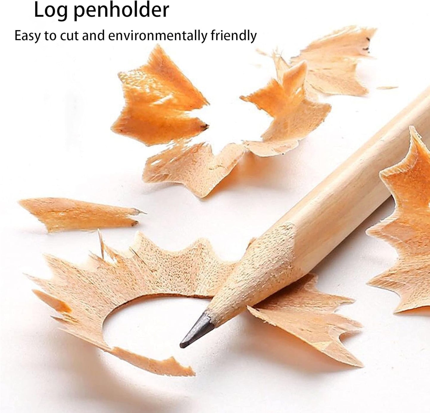 Buspoll 10 Stick HB Pencils Unpainted Natural Wood Grain Triangular for Kids Stationery