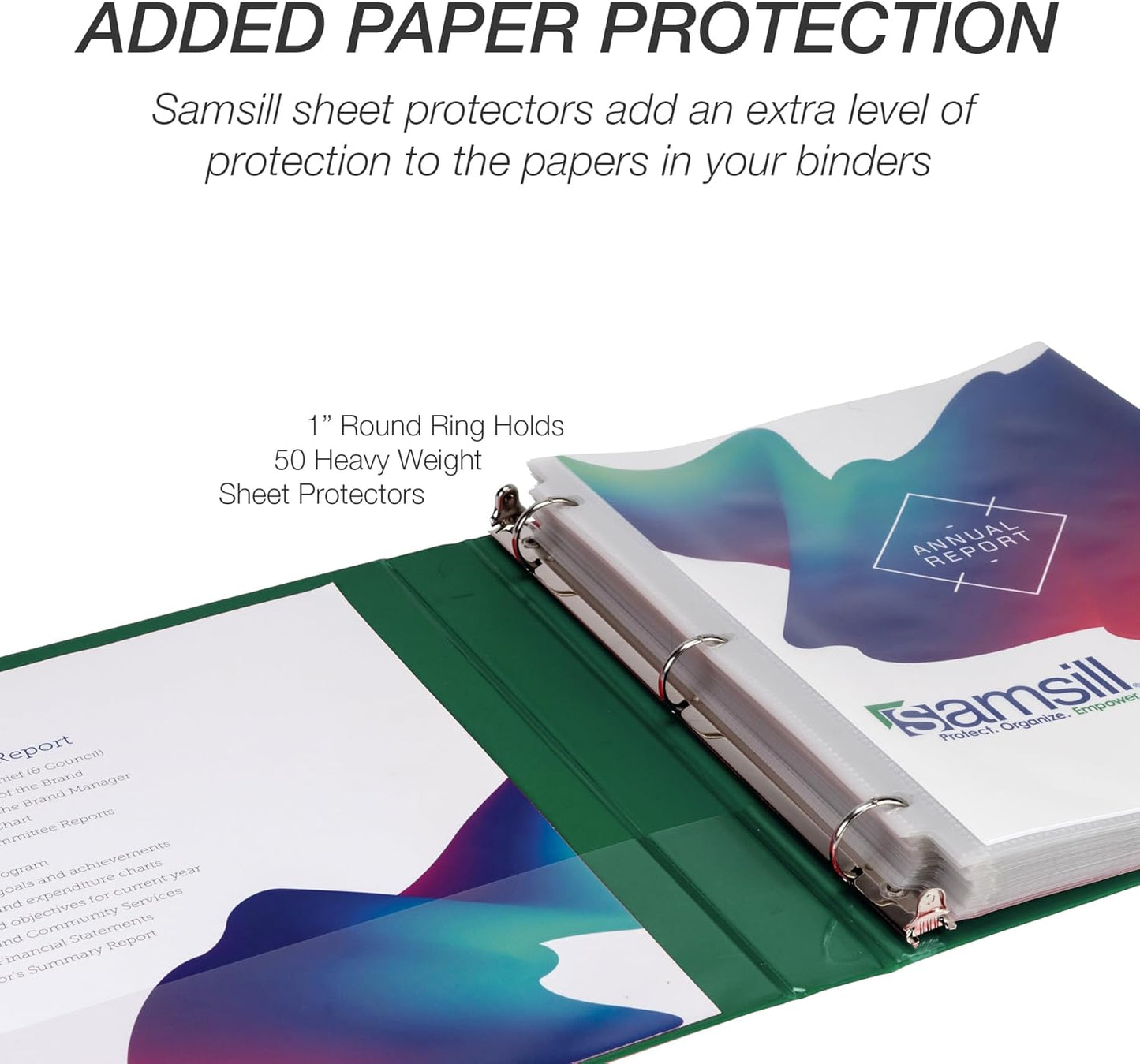 Samsill 1.5 Inch 3 Ring Binders, Economy Round Ring, Clear View Cover, 325 Sheet Capacity - for School, Home, Office - White, 4 Pack