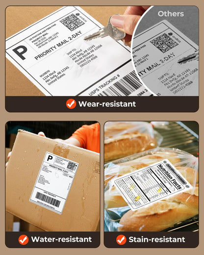 MUNBYN Thermal Direct Shipping Label (Pack of 500 4x6 Per Fanfold Labels) - Commercial Grade