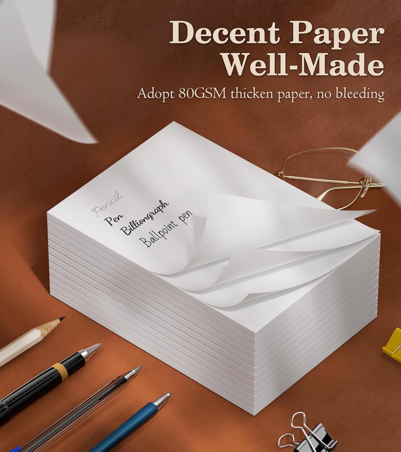 Notepads 3x5, 6 Pack Small Note Pads, Server Note Pad, Scratch Pads 3x5, Memo Pads White Paper, 50 Sheets per Blank Note pads 3''x5'', Small Writing Pads Pocket Notepads for Office School Home Supplies