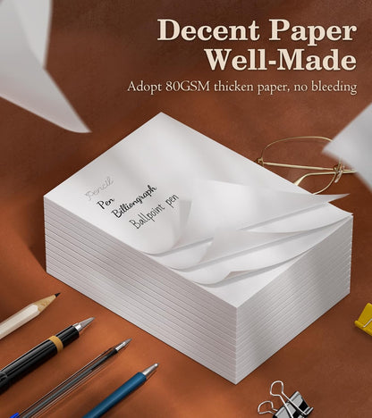 Notepads 3x5, 6 Pack Small Note Pads, Server Note Pad, Scratch Pads 3x5, Memo Pads White Paper, 50 Sheets per Blank Note pads 3''x5'', Small Writing Pads Pocket Notepads for Office School Home Supplies