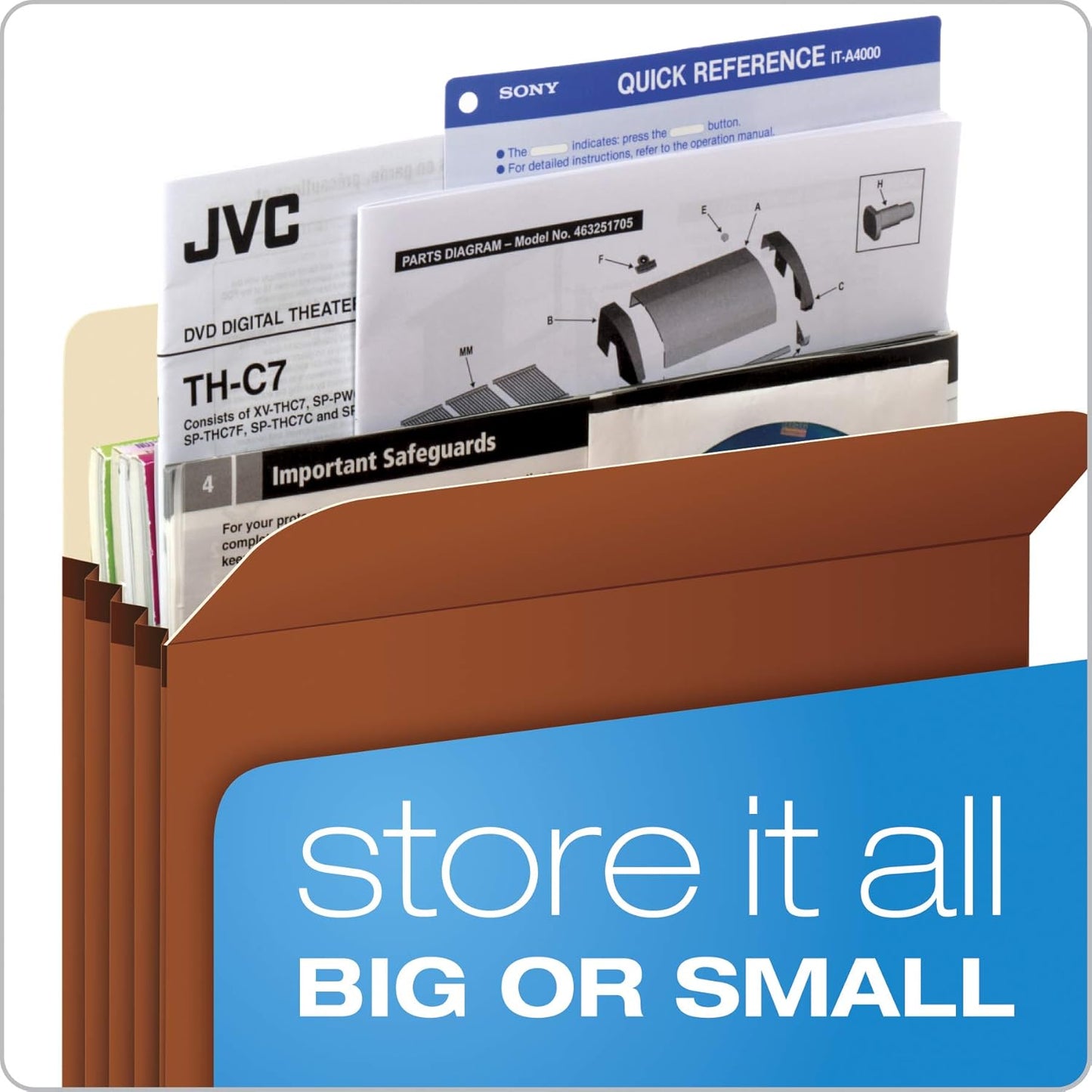 Pendaflex Expanding File Pockets, Letter Size, 5.25" Expansion, Reinforced with DuPont™ Tyvek® Material, Redrope, 10 per Box (1534G-OX)