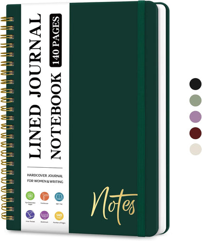 ZOTIA Lined Spiral Journal Notebook for Women, A5 College Ruled Journals for Writing, Hardcover Notebooks for Work, Note taking and Office School Supplies,140 Pages - Yellow