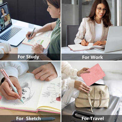 PERCUN Graph Paper Notebook, 160 Pages Grid Journal for women & men, A5 Hardcover Leather Graphing Notebook for School, Work, Travel, Note Taking 5.9”x8.5” (Black)