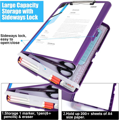 Red Plastic Clipboard with Storage,TFDLCG zm High Capacity Clip Boards 8.5x11,A4 Binder Nursing Clipboard Folder Heavy Duty for Women Teachers Work,School Office