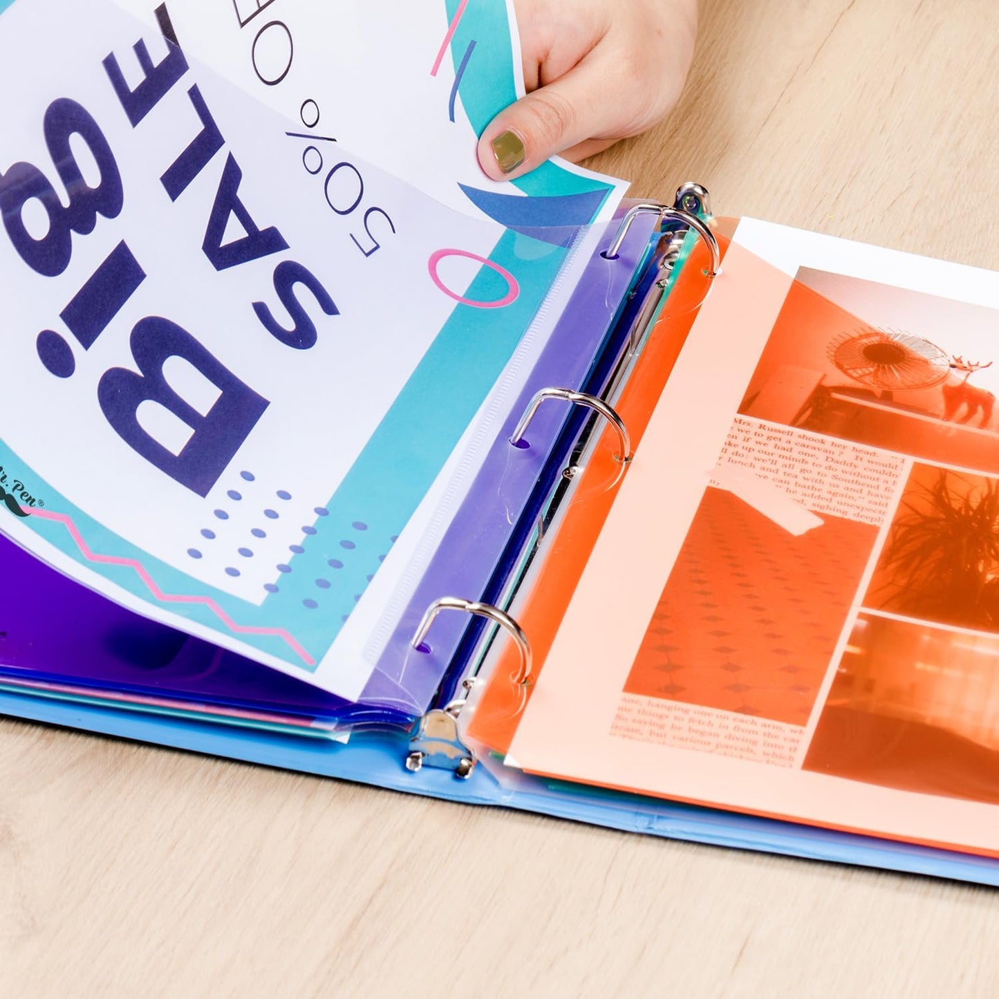 Mr. Pen- Binder Dividers with Pockets and Tabs, 1 Set, 8 Tabs/Set, Colorful, 3 Ring Binder Dividers with Tabs and Pockets on Both Sides