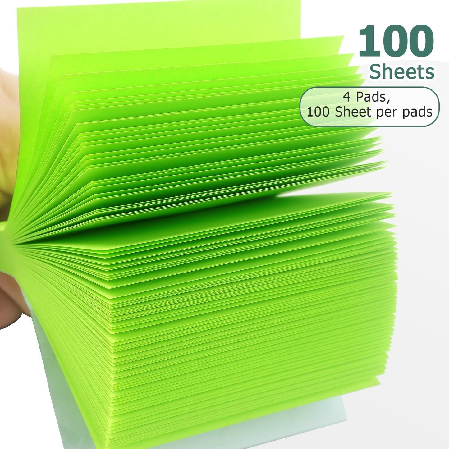 Sticky Notes 3x3 Self-Stick Notes Bright Colors Sticky Notes 4 Pads 100 Sheets/Pad (Yellow)