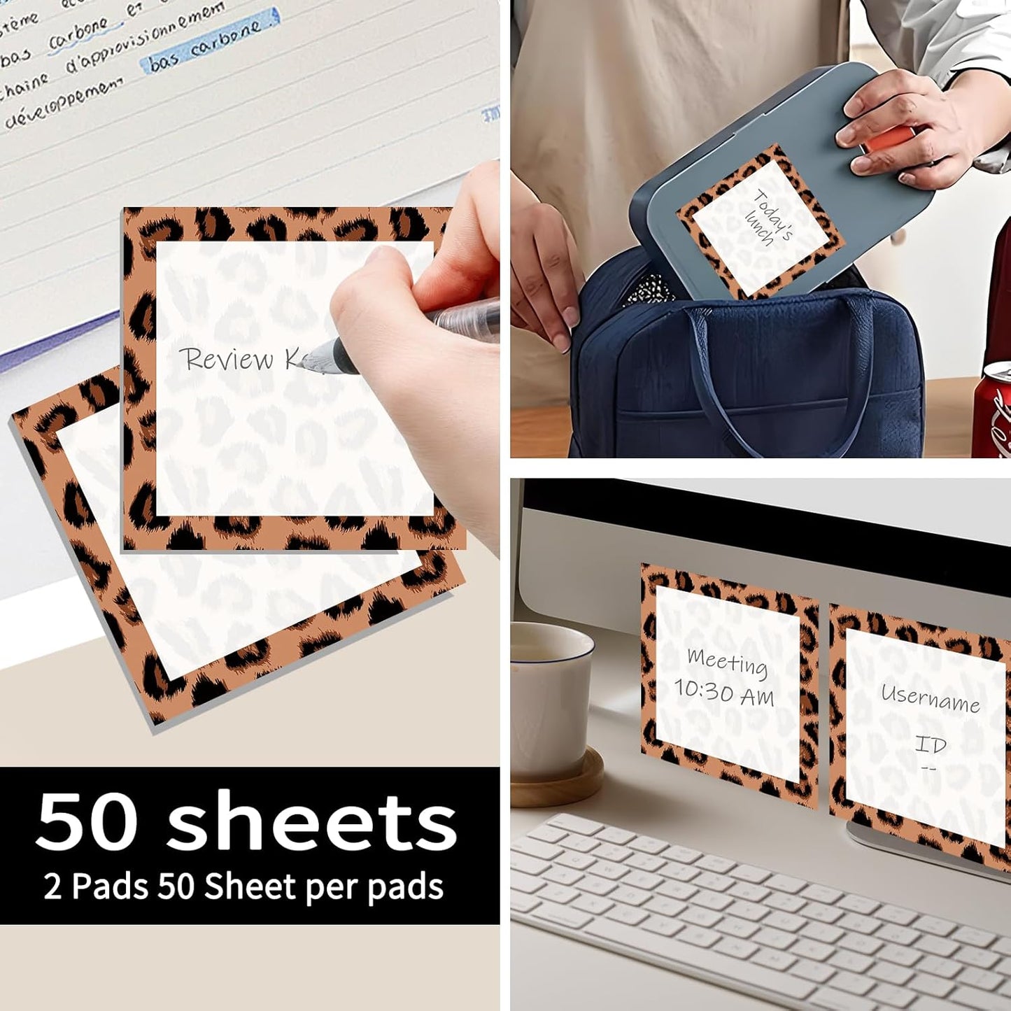Sticky Notes 3x3 Inch, 2 Pads Cute Self-Stick Note Pads, Strong Adhesive Notepads for Office, Home, School, Organization and Reminders Watercolor Wildflowers