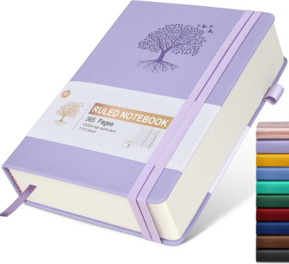 Lined Journal Notebook -365 Pages A5 Thick Journals for Writing Ruled Notebook, Hardcover Leather Journal for Women Men Daily Journal Notebook for Work, Note Taking, 100Gsm Lined Paper( 5.75'' X 8.38'' Green)