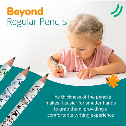 Channie's My First Pencil, Easy-to-Hold Jumbo Pencils for Preschoolers, Kindergarteners & 1st Graders, Brown Wooden 2B Fat Pencils for Kids Ages 3-7, 2 Pack (5 Each) + Sharpener