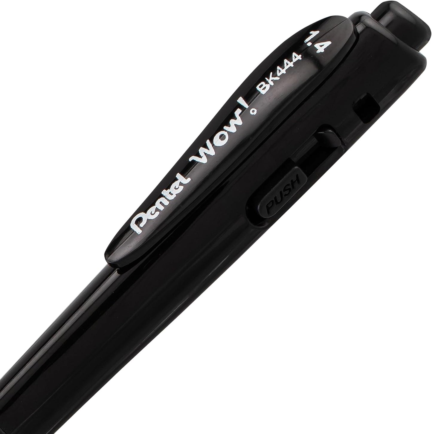 Pentel Wow! Retractable Ballpoint Pen, (1.4mm), Bold Line, Black Ink, Pack of 8 (BK444BP8A)