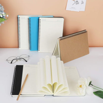 EUSOAR Spiral Lined Notebook, A5 3packs 5.5"X8.3" 120 Pages Lined Travel Notebooks Journal, Memo Notepad Sketchbook, Students College Office Business Diary Ruled Spiral Book Journal-3Colors Covers