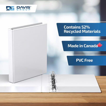 Easyview Premium 3-Ring Binders with Clear-View Covers and D Rings, Binders for School or Office, 5 Inch, Pack of 4, White