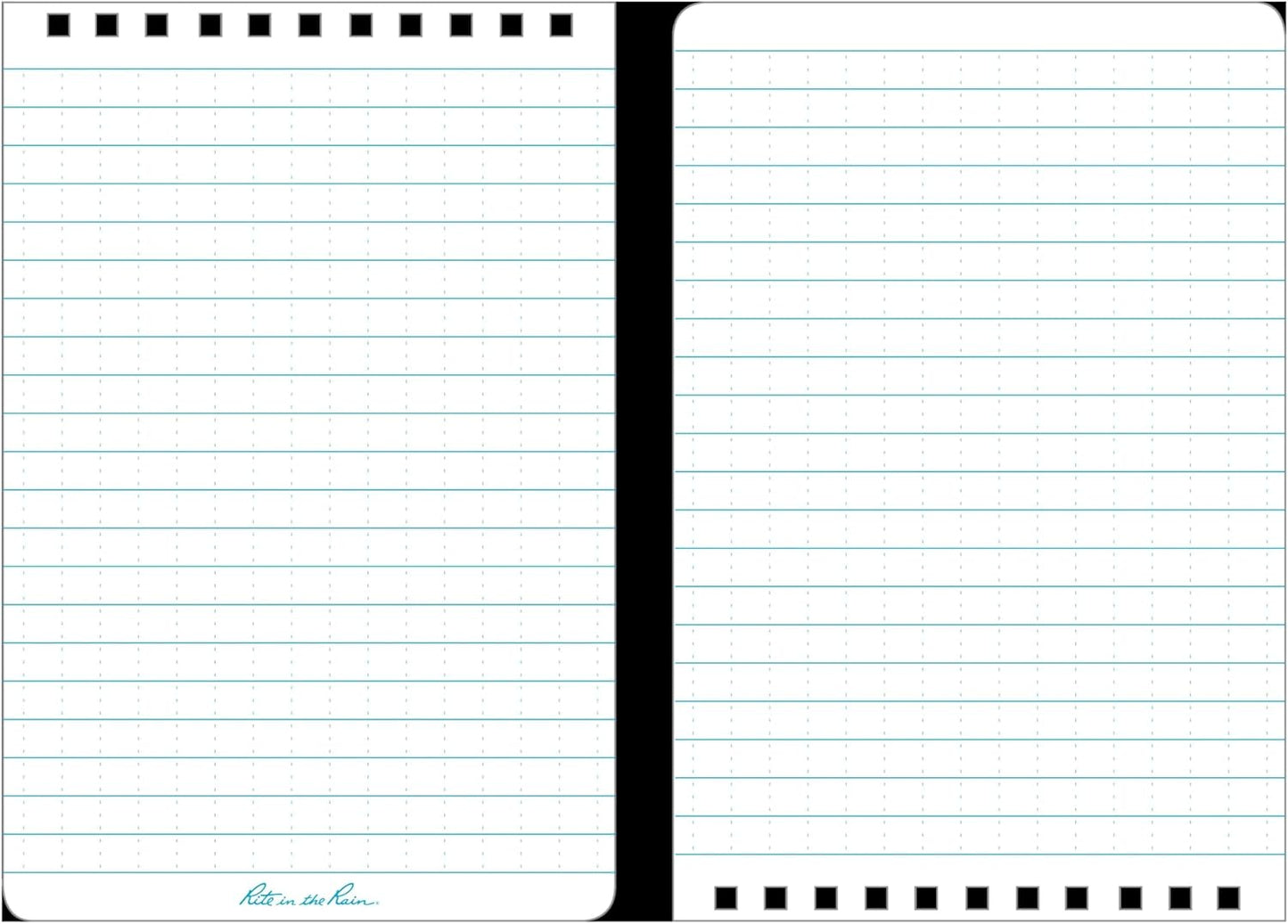 Rite in the Rain Weatherproof Top Spiral Notebook, 3" x 5", Black Cover, Universal Pattern, 3 Pack (No. 735-3X)