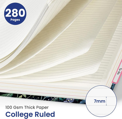 Hardcover Spiral Journal Notebooks for Work With Removable Dividers & Tabs, 8.5"x11" 5 Subject Notebook for Note Taking & Organizer, A4 College Ruled Lined Journal for Women & Writing, Aquamarine, 280 Pages
