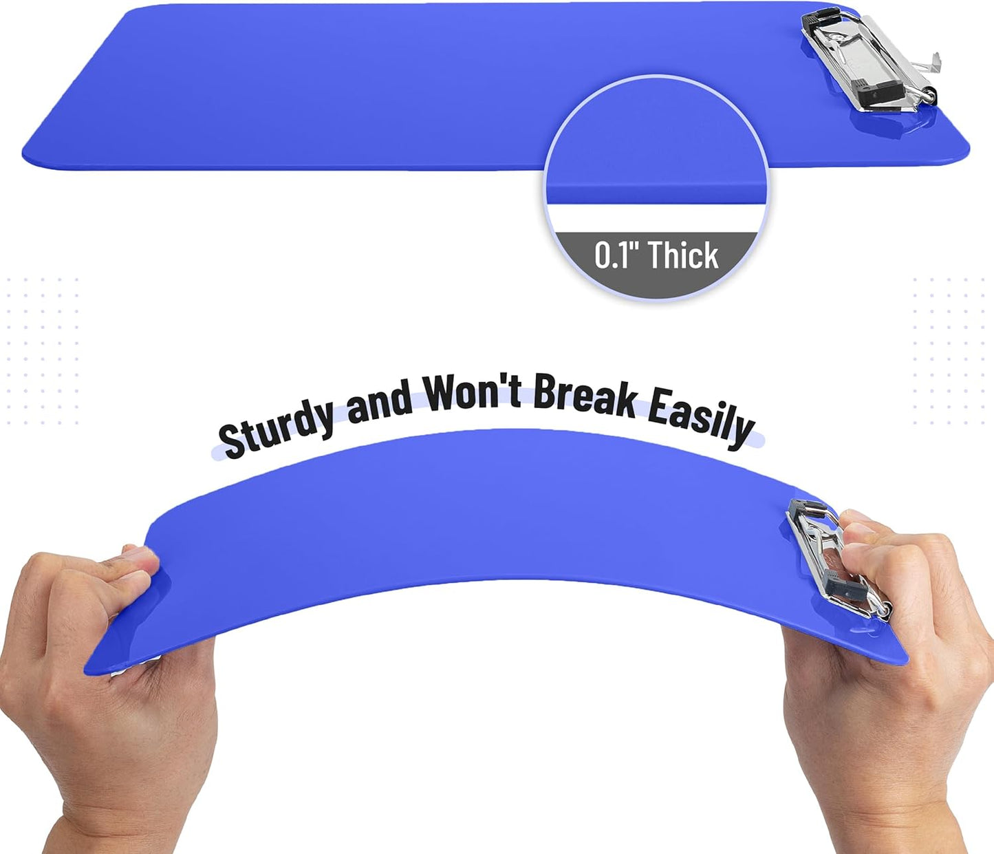 Mr. Pen- Plastic Clipboard, 12.5" x 9", 2 Pack, Clipboard Plastic, Low-Profile Metal Clip with Retractable Hanging Hole