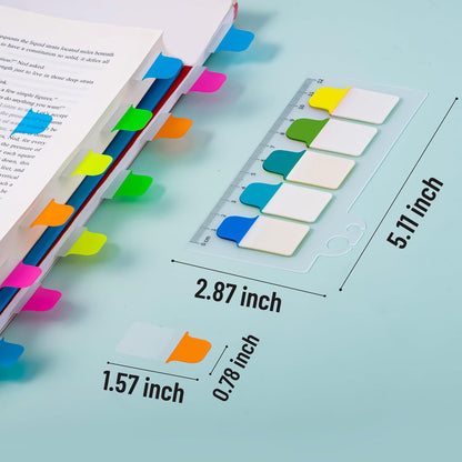 Golcellia Sticky Tabs - 600 Sheets Notebook Tabs - Sticky Flags, Index & Page Tabs - Durable Divider & Binder Tabs for Books & Bibles（6 Pcs, 5 - Color）