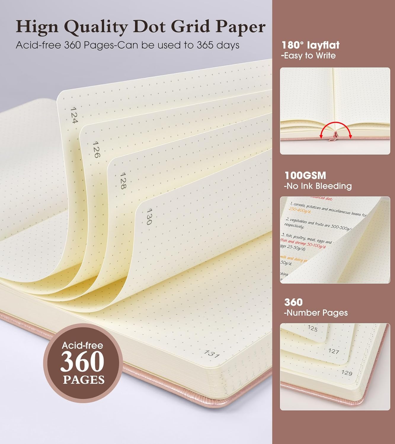 Lined Journal Notebook -365 Pages A5 Thick Journals for Writing Ruled Notebook, Hardcover Leather Journal for Women Men Daily Journal Notebook for Work, Note Taking, 100Gsm Lined Paper( 5.75'' X 8.38'' Green)