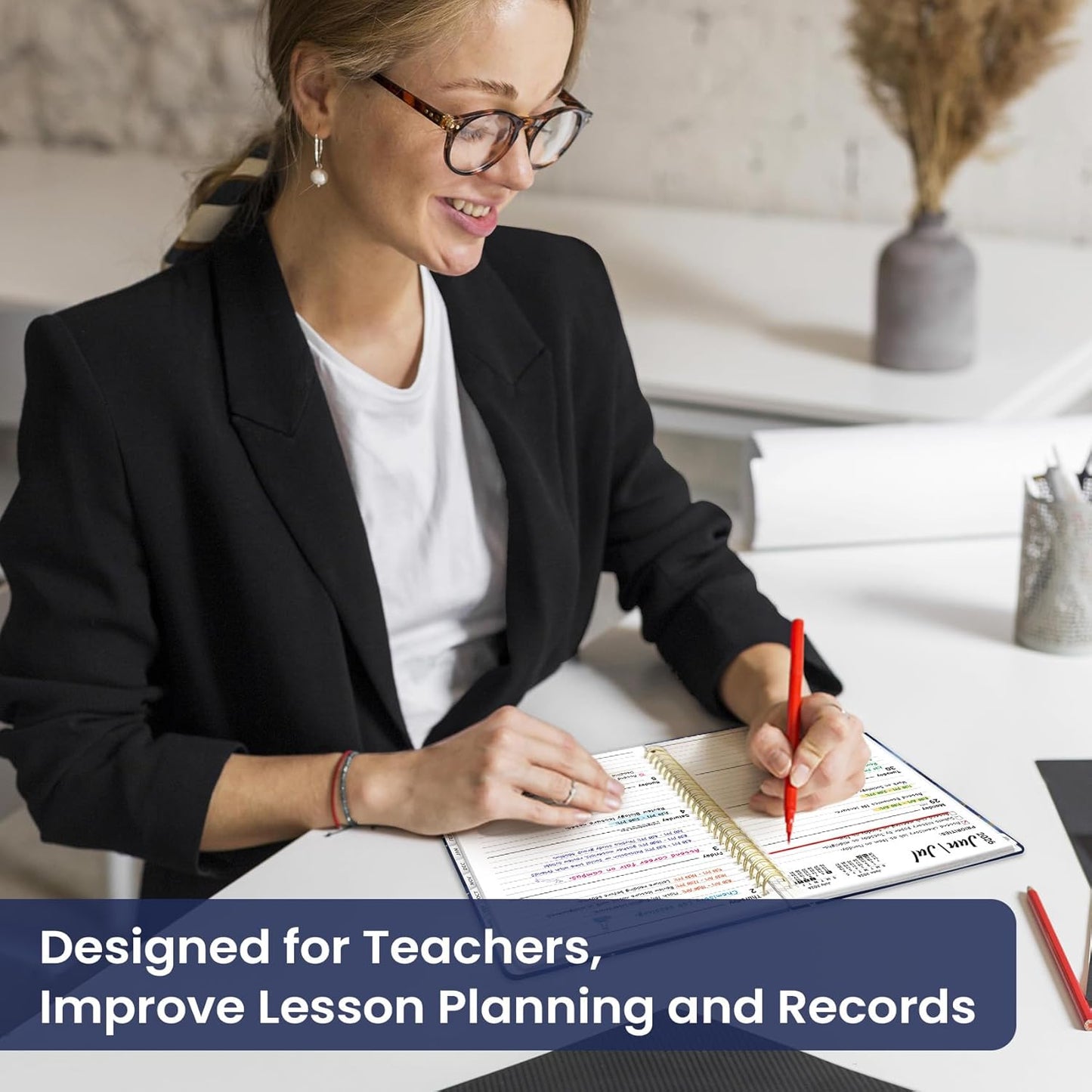 Planner 2026-2027, Academic Year Monthly and Weekly Calendar Planner, Jul 2026 - Jun 2027, Hardcover Teacher Student Planning Agenda book with Tabs, Perfect for School Office Supplies, 6.3" x 8.5" - Wildflowers