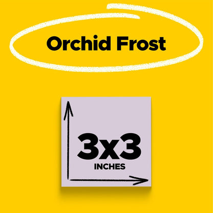 Post-it Super Sticky Notes, 5 Sticky Note Pads, 3 x 3 in., School Supplies, Office Products, for Vertical Surfaces, Monitors, Walls and Windows, First Snow White