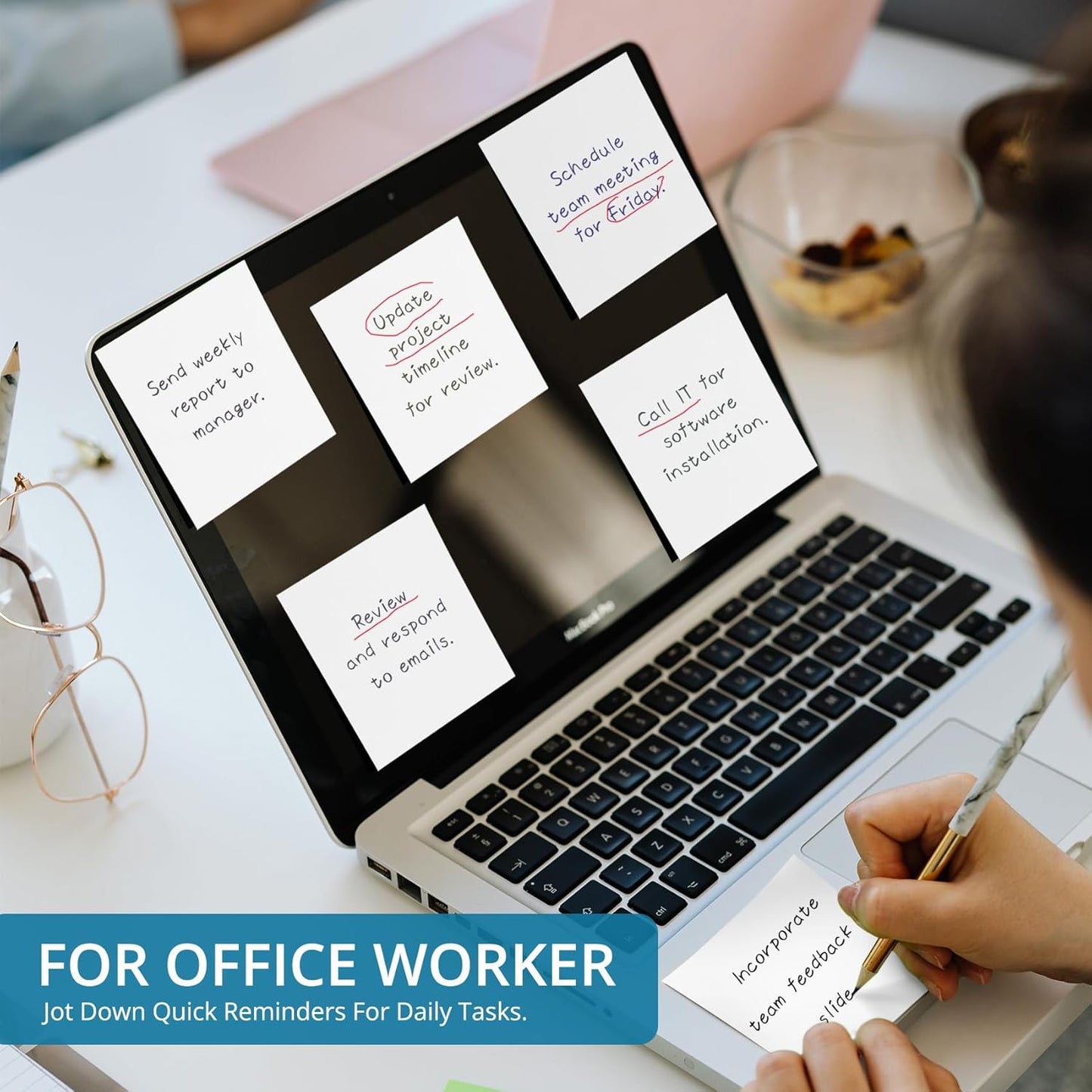Sticky Notes, 36 Pads, 3x3 Inches Self-Stick Note Pads, Perfect for Office, Study, and Daily Life Organization - Bright