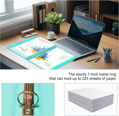 2 Inch Binders, Round 2" 3 Ring Binder, Customizable View Binder with Pockets, Assorted Colors, 4 Pack